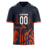 Custom Team Design Navy Blue & Orange Colors Design Sports Football Jersey FT00CB081810