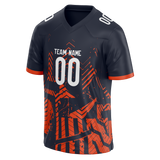Custom Team Design Navy Blue & Orange Colors Design Sports Football Jersey FT00CB081810