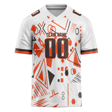 Custom Team Design White & Orange Colors Design Sports Football Jersey FT00CB100210