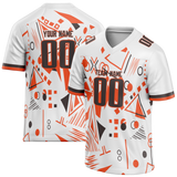 Custom Team Design White & Orange Colors Design Sports Football Jersey