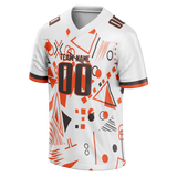 Custom Team Design White & Orange Colors Design Sports Football Jersey FT00CB100210