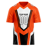 Custom Team Design Orange & Black Colors Design Sports Football Jersey FT00CB101001