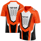 Custom Team Design Orange & Black Colors Design Sports Football Jersey FT00CB101001
