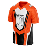 Custom Team Design Orange & Black Colors Design Sports Football Jersey FT00CB101001