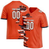 Custom Team Design Orange & Navy Blue Colors Design Sports Football Jersey