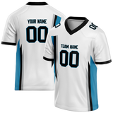 Custom Team Design White & Blue Colors Design Sports Football Jersey