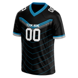 Custom Team Design Black & Blue Colors Design Sports Football Jersey FT00CP080120