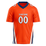 Custom Team Design Orange & Royal Blue Colors Design Sports Football Jersey FT00DB011019