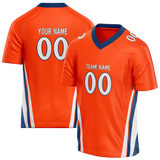 Custom Team Design Orange & Royal Blue Colors Design Sports Football Jersey