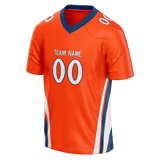 Custom Team Design Orange & Royal Blue Colors Design Sports Football Jersey FT00DB011019