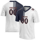 Custom Team Design White & Navy Blue Colors Design Sports Football Jersey FT00DB020218