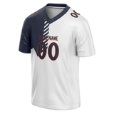 Custom Team Design White & Navy Blue Colors Design Sports Football Jersey FT00DB020218