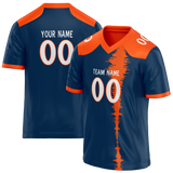 Custom Team Design Royal Blue & Orange Colors Design Sports Football Jersey