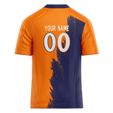 Custom Team Design Royal Blue & Light Orange Colors Design Sports Football Jersey FT00DB041911
