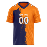 Custom Team Design Royal Blue & Light Orange Colors Design Sports Football Jersey FT00DB041911