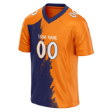 Custom Team Design Royal Blue & Light Orange Colors Design Sports Football Jersey FT00DB041911