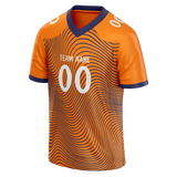 Custom Team Design Light Orange & Dark Purple Colors Design Sports Football Jersey FT00DB091122