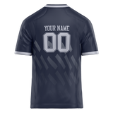 Custom Team Design Navy Blue & Silver Colors Design Sports Football Jersey FT00DC011804