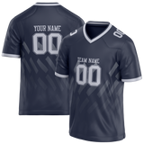 Custom Team Design Navy Blue & Silver Colors Design Sports Football Jersey FT00DC011804