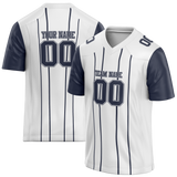 Custom Team Design White & Navy Blue Colors Design Sports Football Jersey