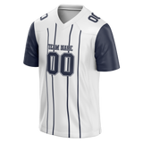 Custom Team Design White & Navy Blue Colors Design Sports Football Jersey FT00DC020218