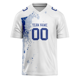 Custom Team Design White & Blue Colors Design Sports Football Jersey FT00DC030220