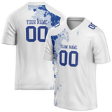 Custom Team Design White & Blue Colors Design Sports Football Jersey