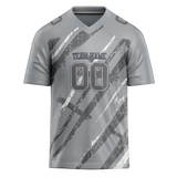 Custom Team Design Silver & Gray Colors Design Sports Football Jersey FT00DC040403