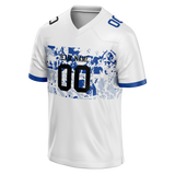 Custom Team Design White & Royal Blue Colors Design Sports Football Jersey FT00DC070219