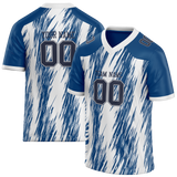 Custom Team Design Royal Blue & White Colors Design Sports Football Jersey FT00DC081902