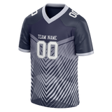 Custom Team Design Dark Purple & Silver Colors Design Sports Football Jersey FT00DC092204