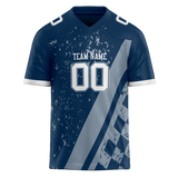 Custom Team Design Royal Blue & Silver Colors Design Sports Football Jersey FT00DC101904