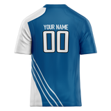 Custom Team Design White & Blue Colors Design Sports Football Jersey FT00DL010220