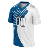 Custom Team Design White & Blue Colors Design Sports Football Jersey FT00DL010220