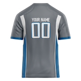 Custom Team Design Gray & Blue Colors Design Sports Football Jersey FT00DL020320