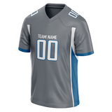 Custom Team Design Gray & Blue Colors Design Sports Football Jersey FT00DL020320