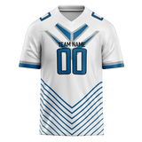 Custom Team Design White & Blue Colors Design Sports Football Jersey FT00DL030220