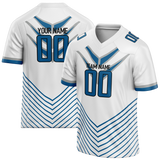 Custom Team Design White & Blue Colors Design Sports Football Jersey FT00DL030220