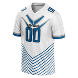 Custom Team Design White & Blue Colors Design Sports Football Jersey FT00DL030220