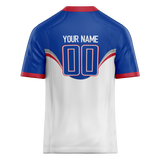 Custom Team Design White & Blue Colors Design Sports Football Jersey FT00DL040220