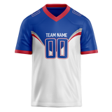 Custom Team Design White & Blue Colors Design Sports Football Jersey FT00DL040220