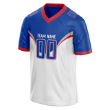 Custom Team Design White & Blue Colors Design Sports Football Jersey FT00DL040220