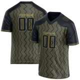 Custom Team Design Camo & Black Colors Design Sports Football Jersey