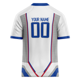 Custom Team Design White & Royal Blue Colors Design Sports Football Jersey FT00DL070219