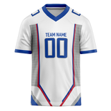 Custom Team Design White & Royal Blue Colors Design Sports Football Jersey FT00DL070219