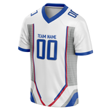 Custom Team Design White & Royal Blue Colors Design Sports Football Jersey FT00DL070219