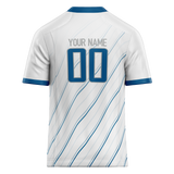 Custom Team Design White & Blue Colors Design Sports Football Jersey FT00DL080220