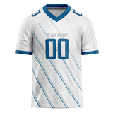 Custom Team Design White & Blue Colors Design Sports Football Jersey FT00DL080220