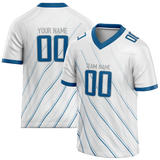 Custom Team Design White & Blue Colors Design Sports Football Jersey