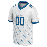 Custom Team Design White & Blue Colors Design Sports Football Jersey FT00DL080220